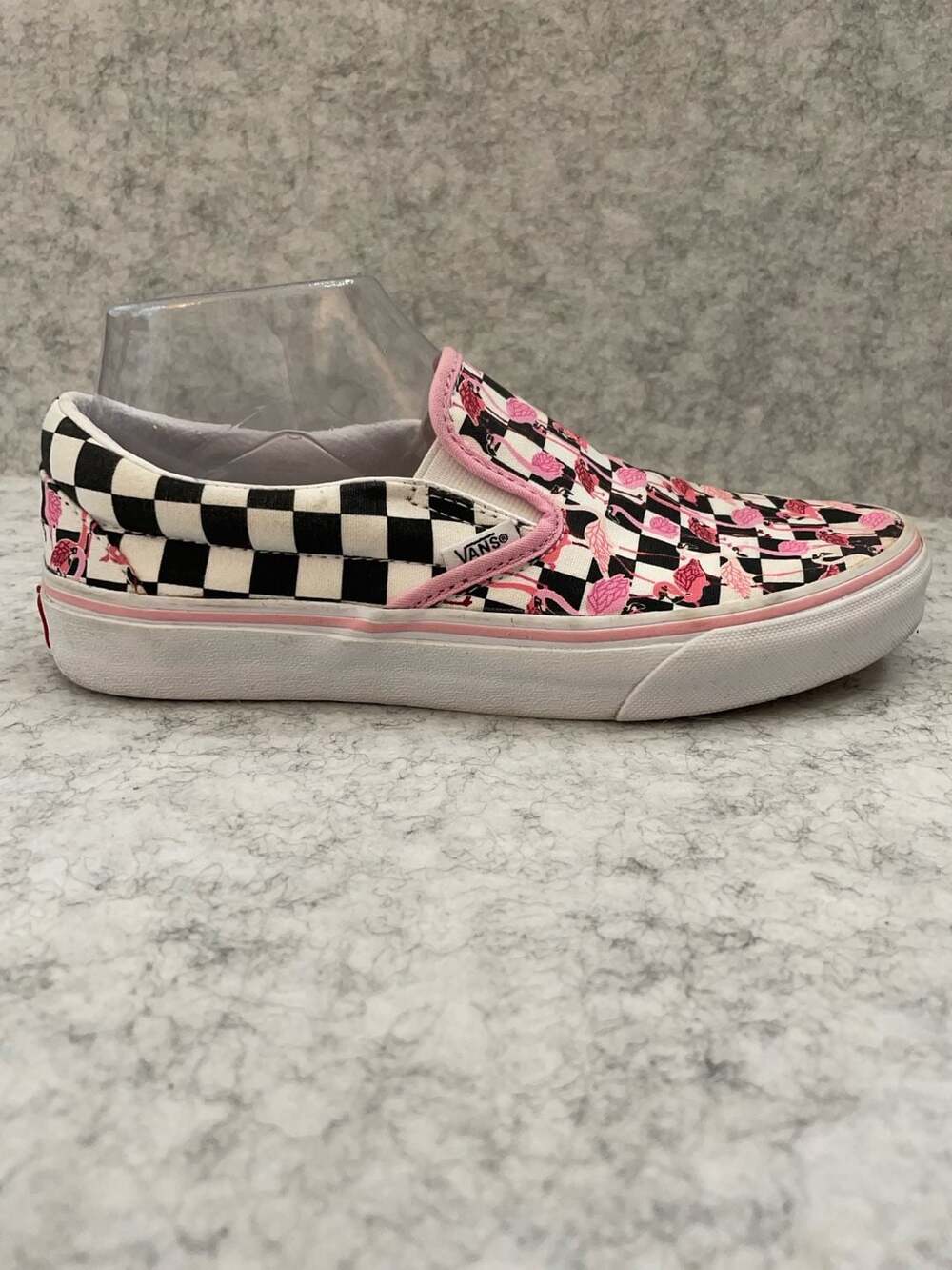 Vans Classic Slip-On Customs Checkered Flamingo Print Shoes - Picture 5 of 11